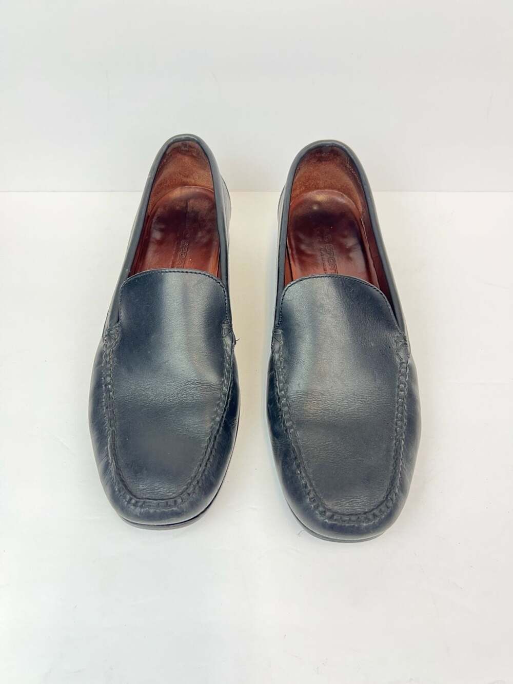 Polo Sport Ralph Lauren Black Leather Moc-Toe Driving Loafers Size 10 B